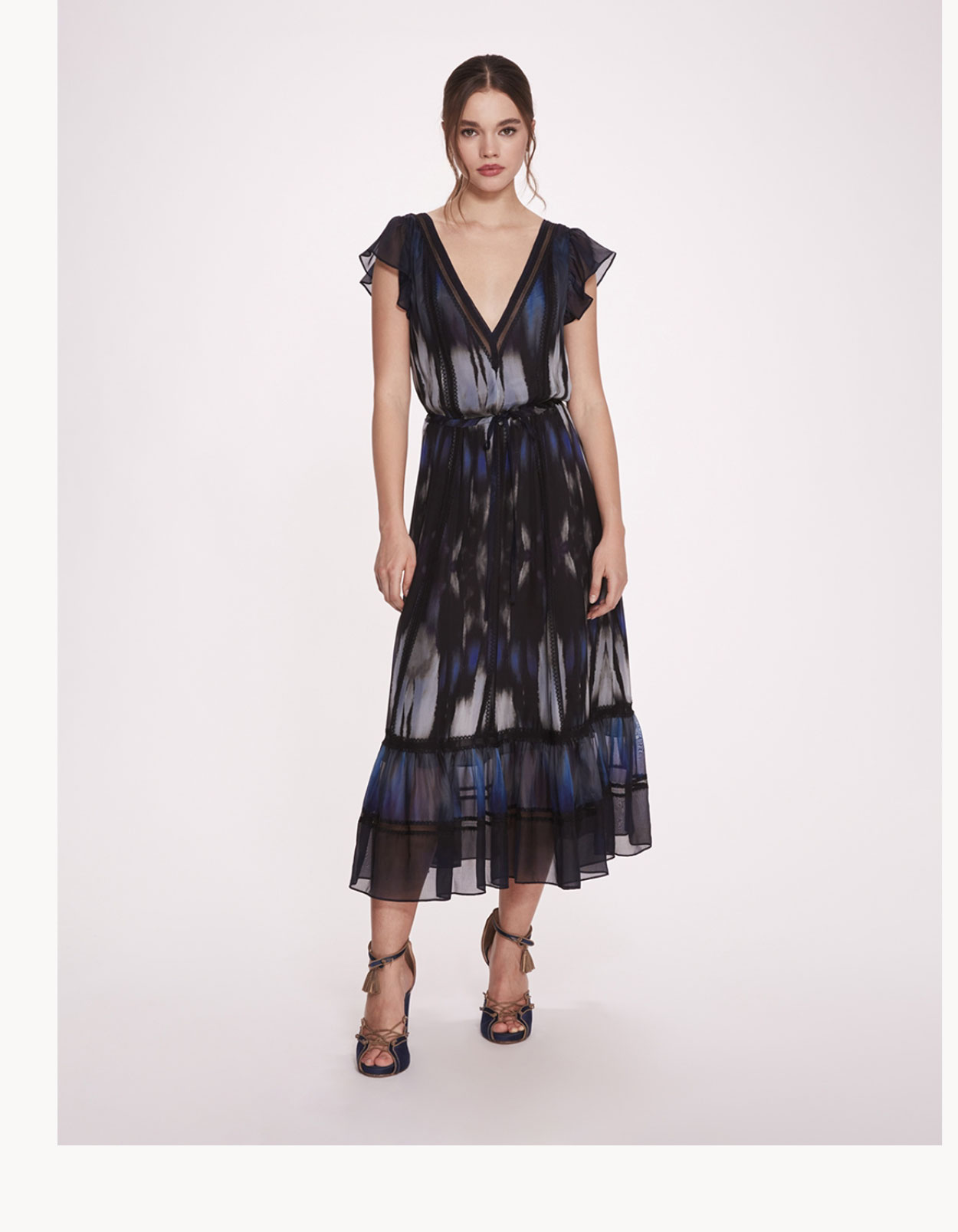 Abstract Viscose Midi Dress