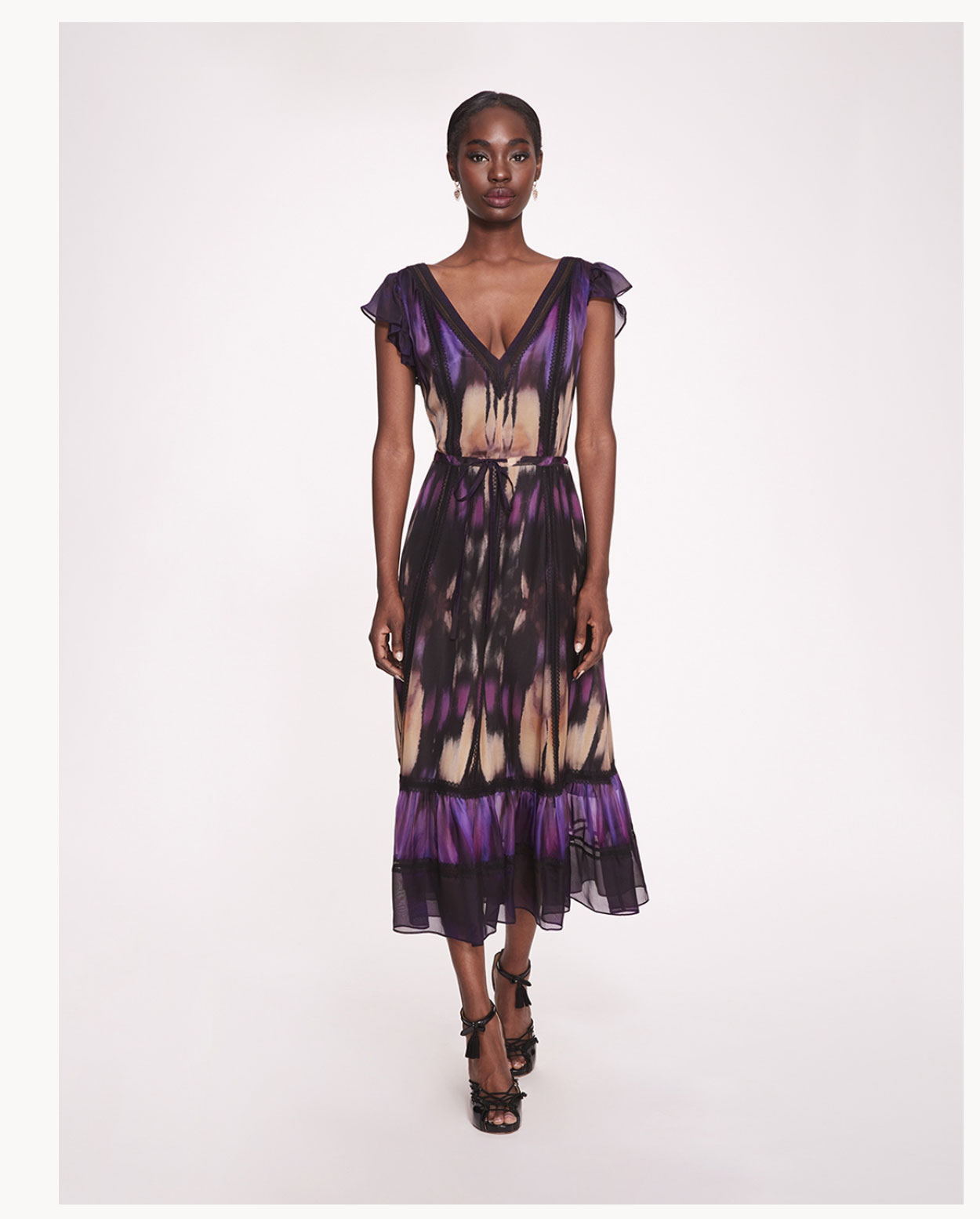 Abstract Viscose Midi Dress