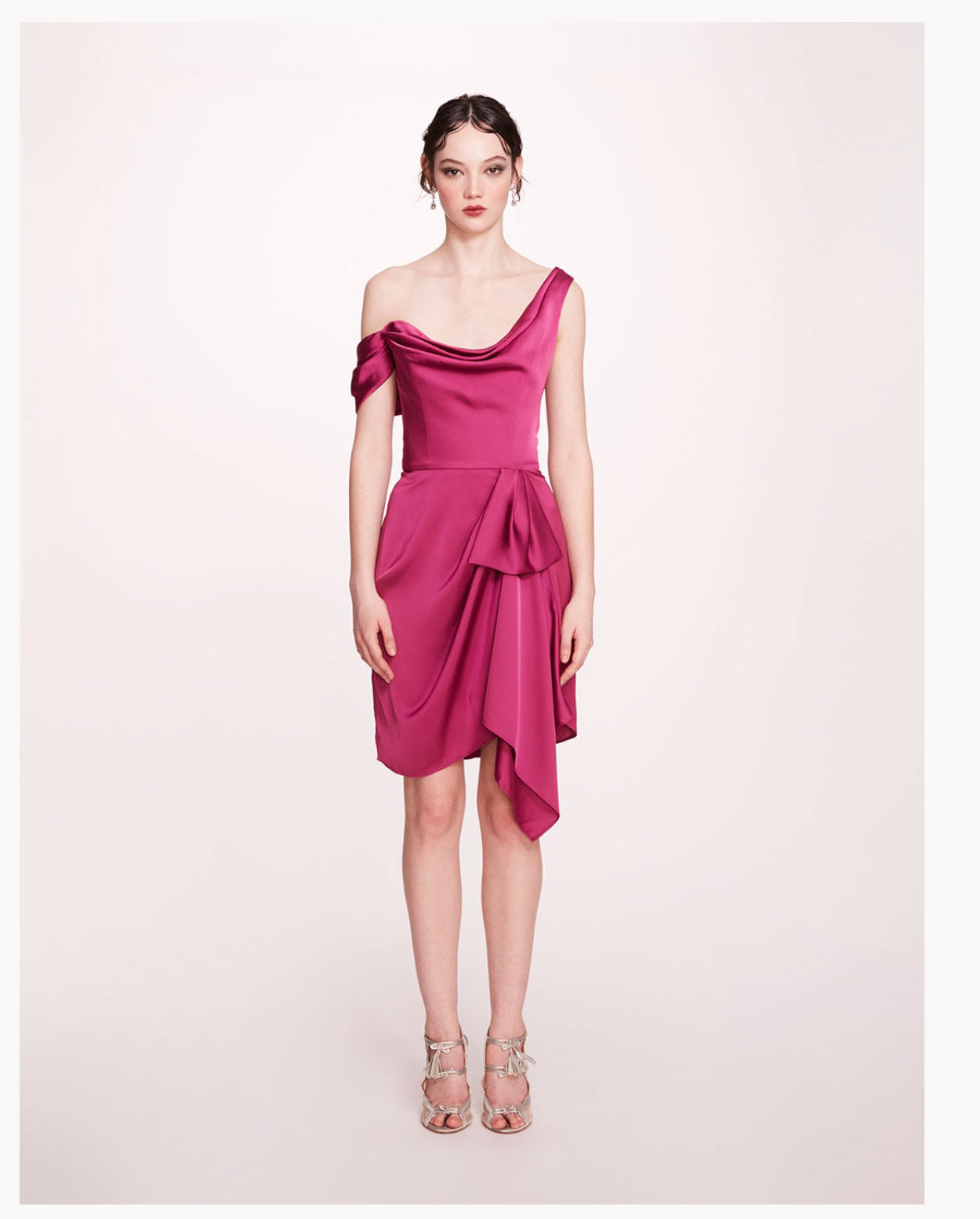 Asymmetrical Satin Mini Dress