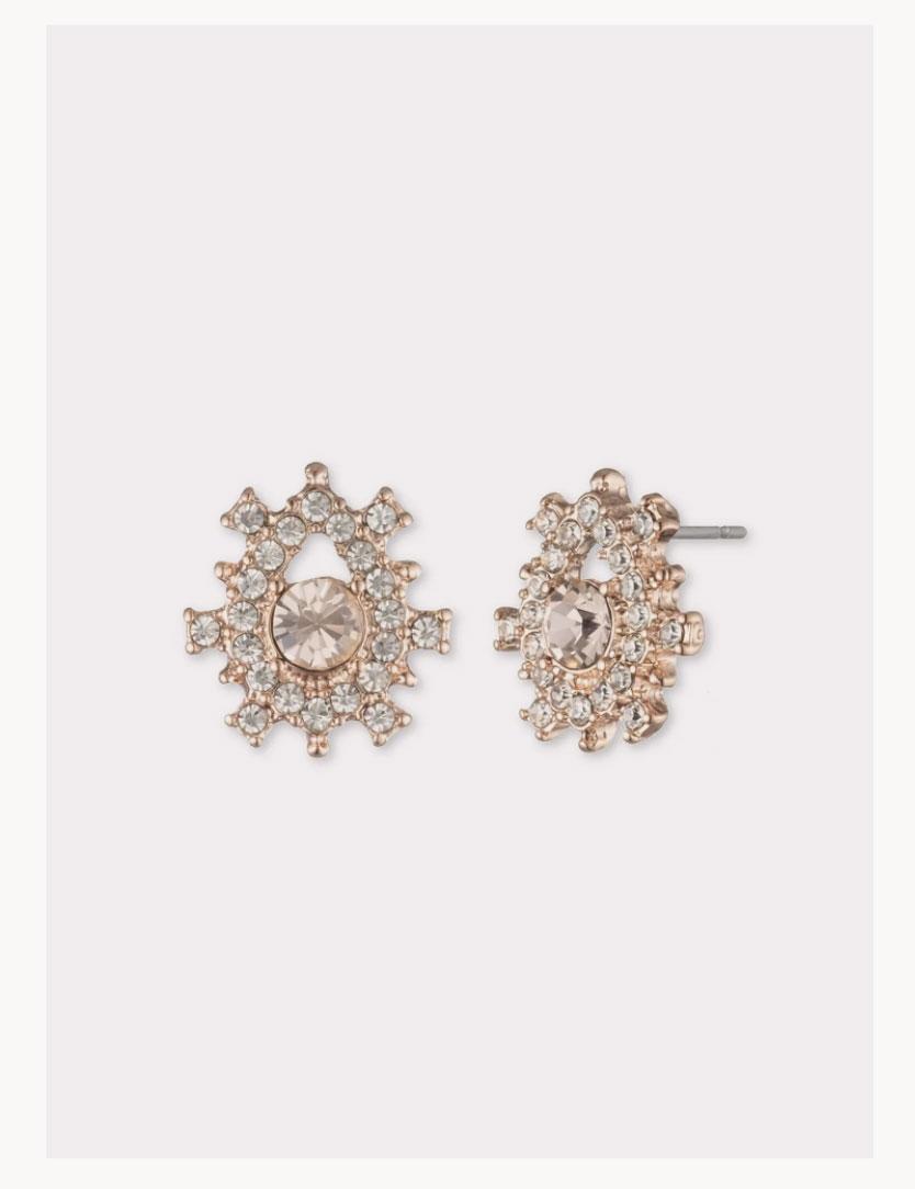 Poised Rose Button Earring