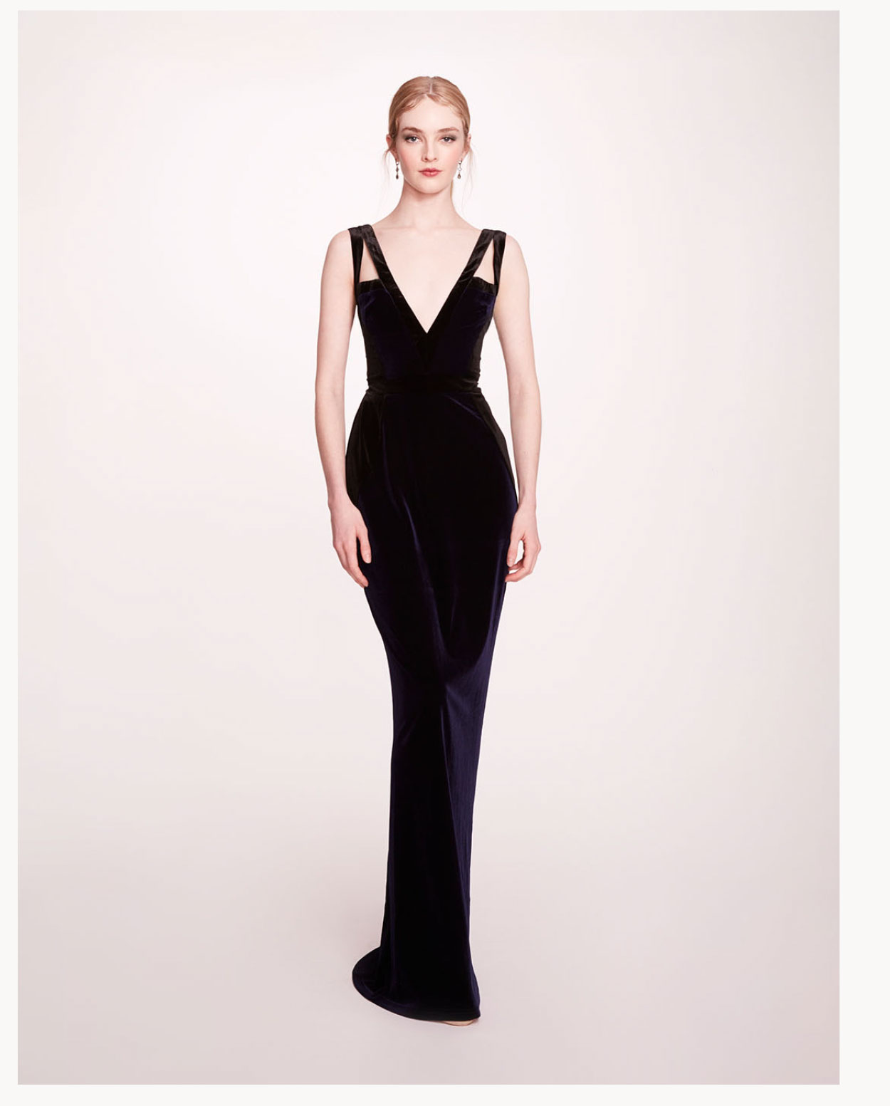 Sleeveless Velvet Column Gown