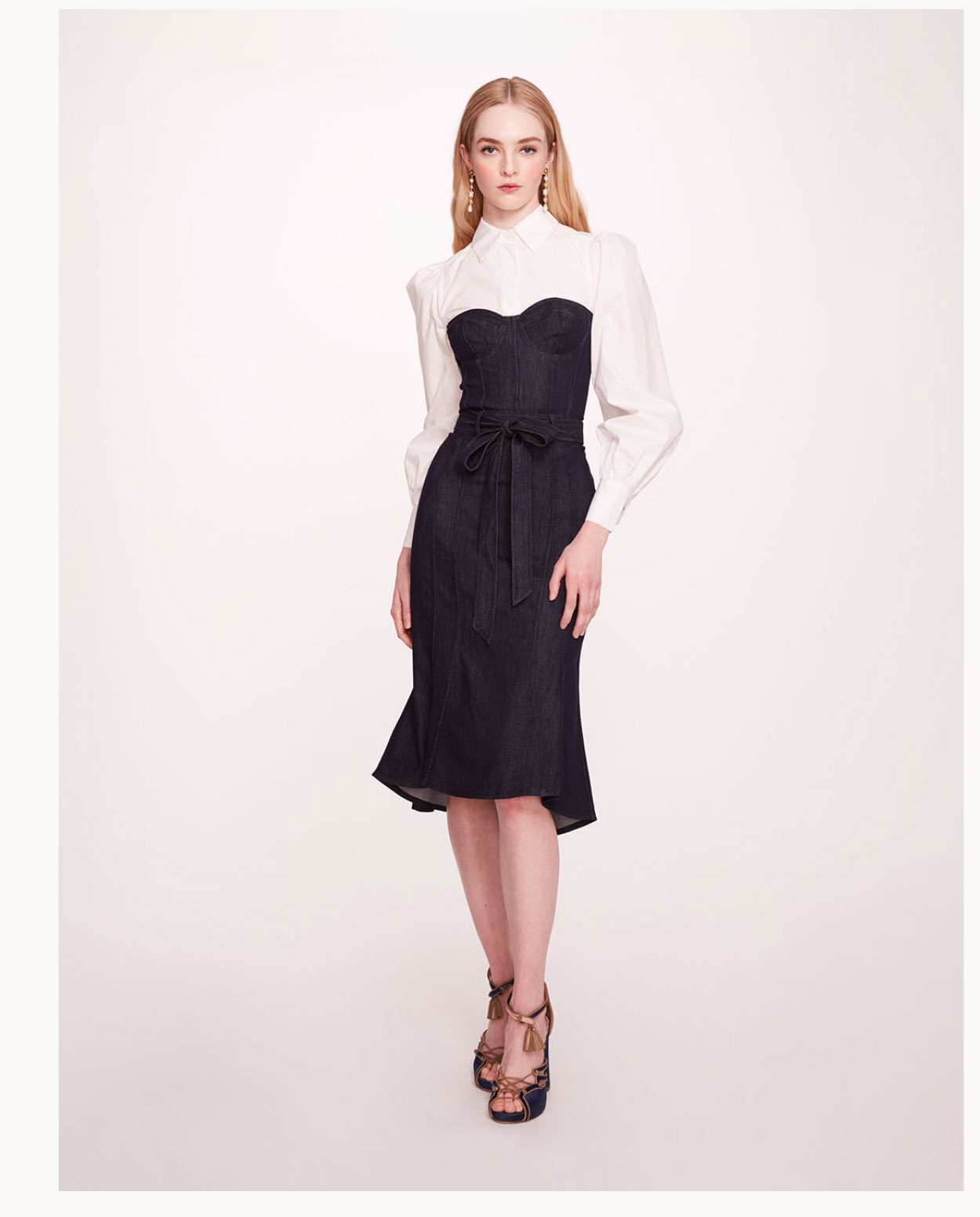 Denim Poplin Shirt Dress