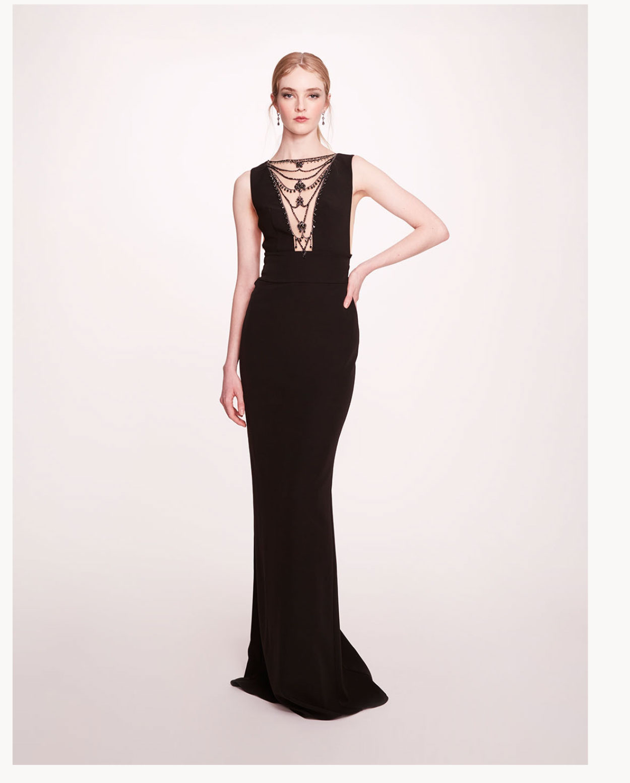 Jewel Embellished Column Gown