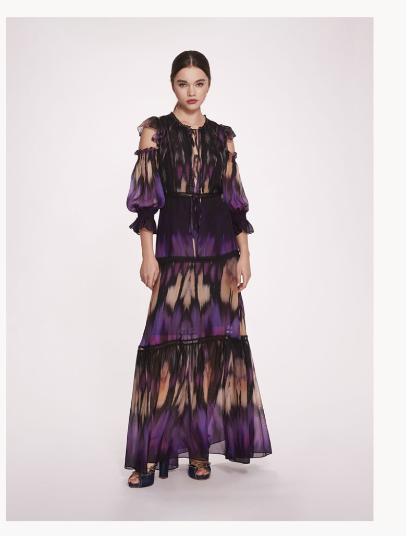 Abstract Viscose Maxi Dress