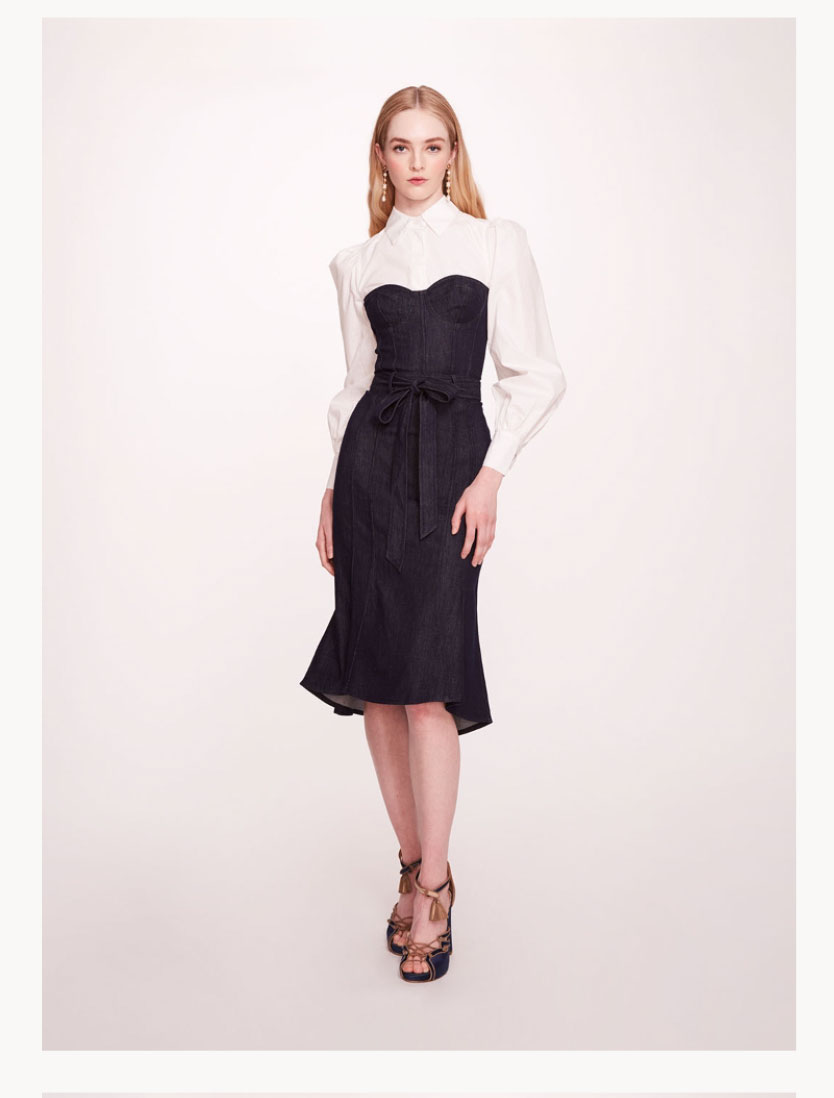 Denim Poplin Shirt Dress