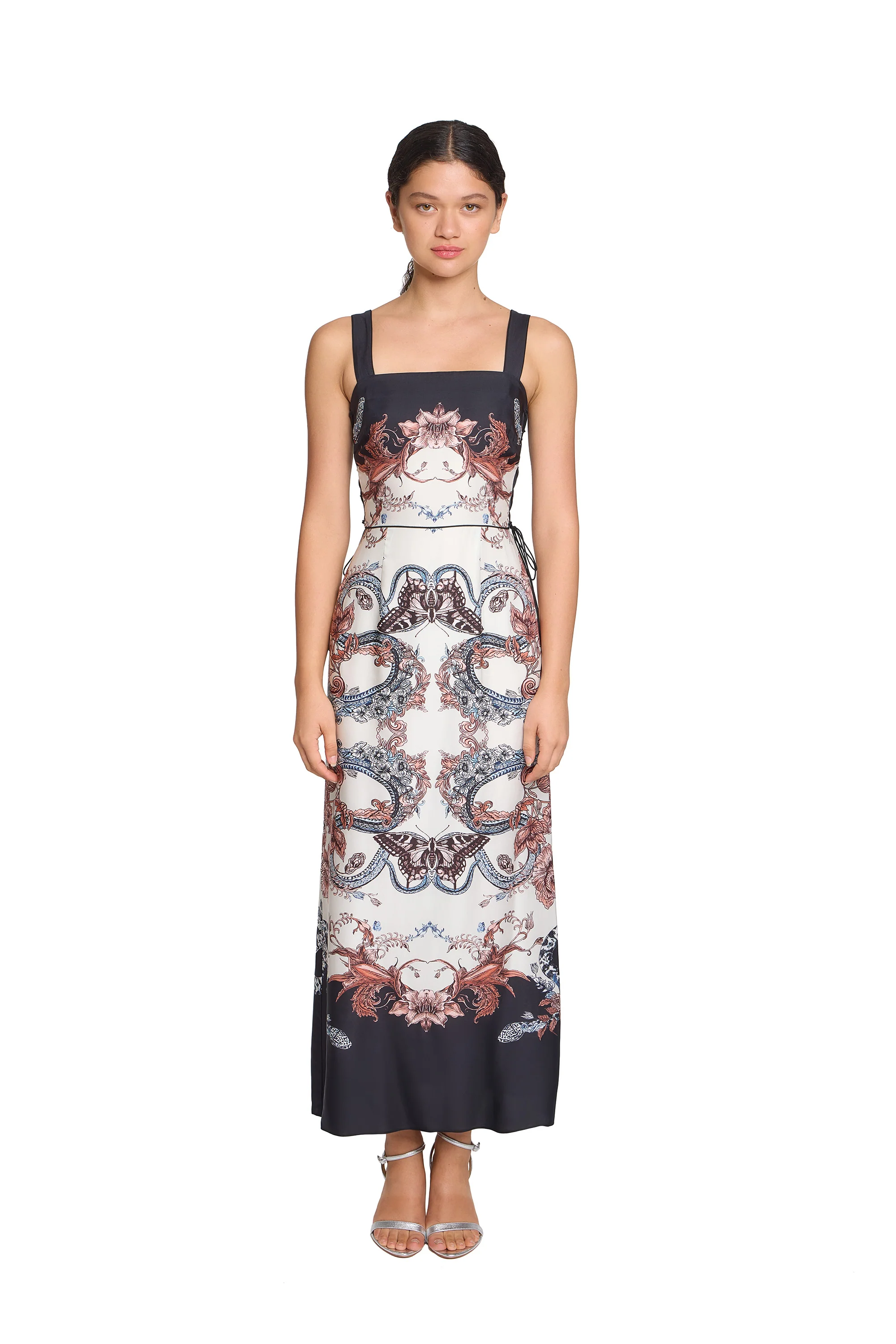 Image of Sleeveless Twill Midi Dress