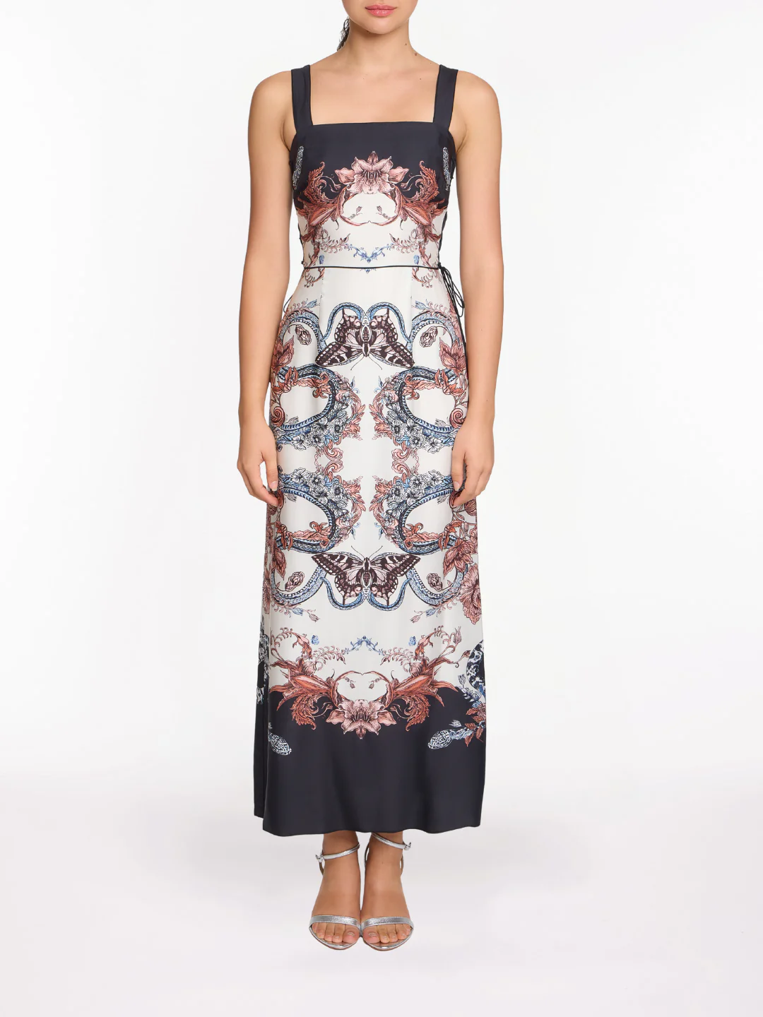 Image of Sleeveless Twill Midi Dress