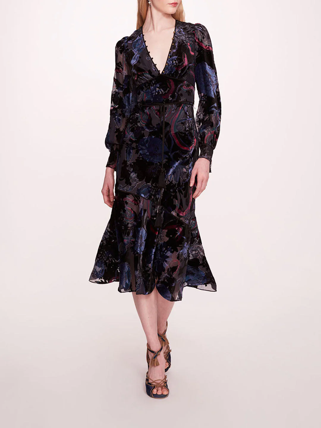 Image of Velvet Burnout Midi Dress