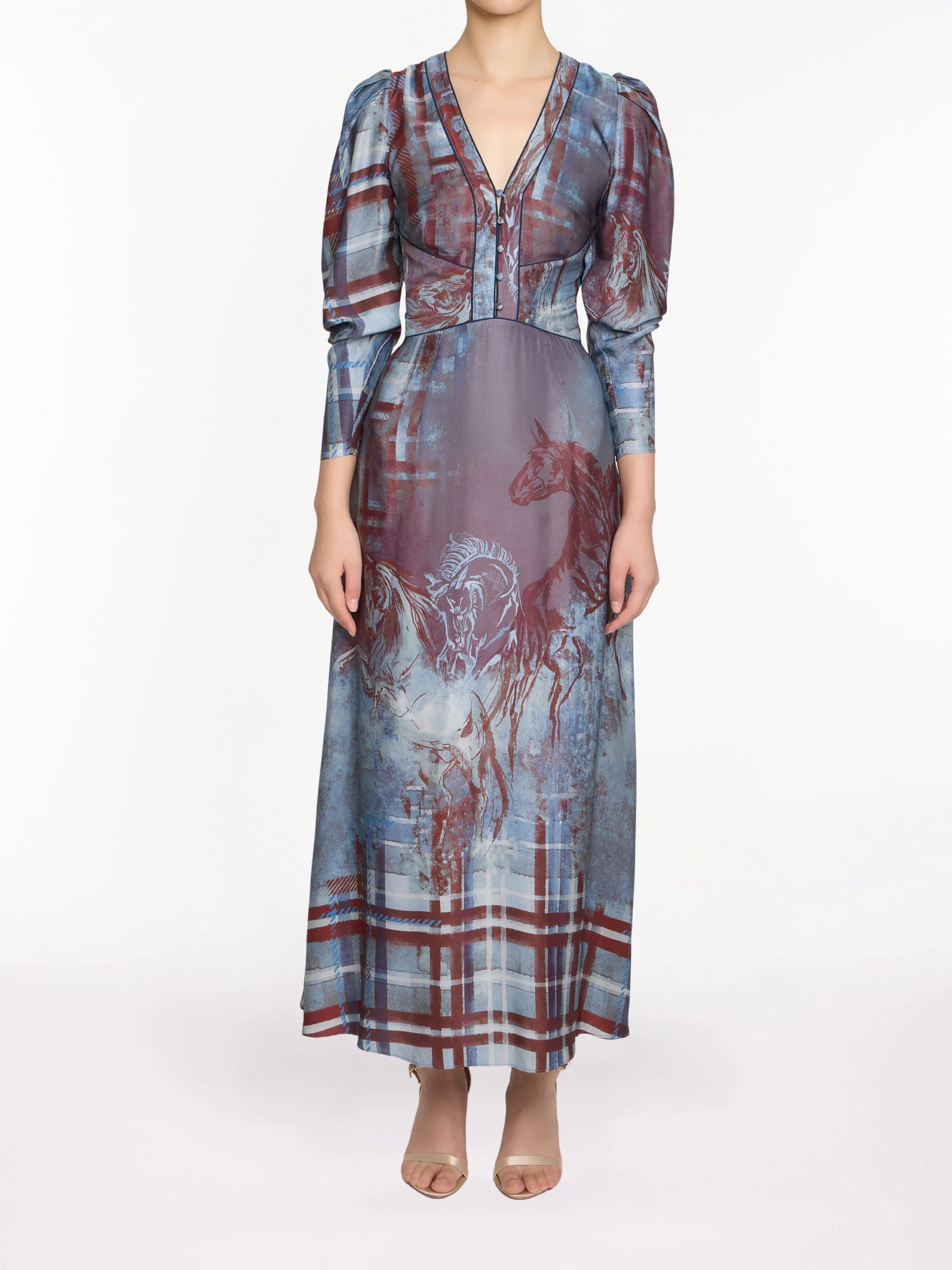 Image of WIld Heart Tartan Printed Midi Dress