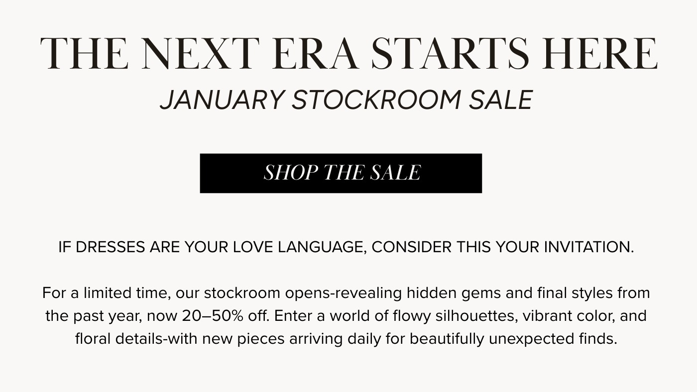 January Stockroom Sale