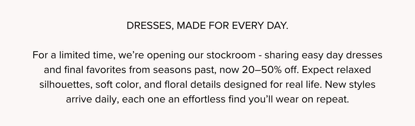 January Stockroom Sale