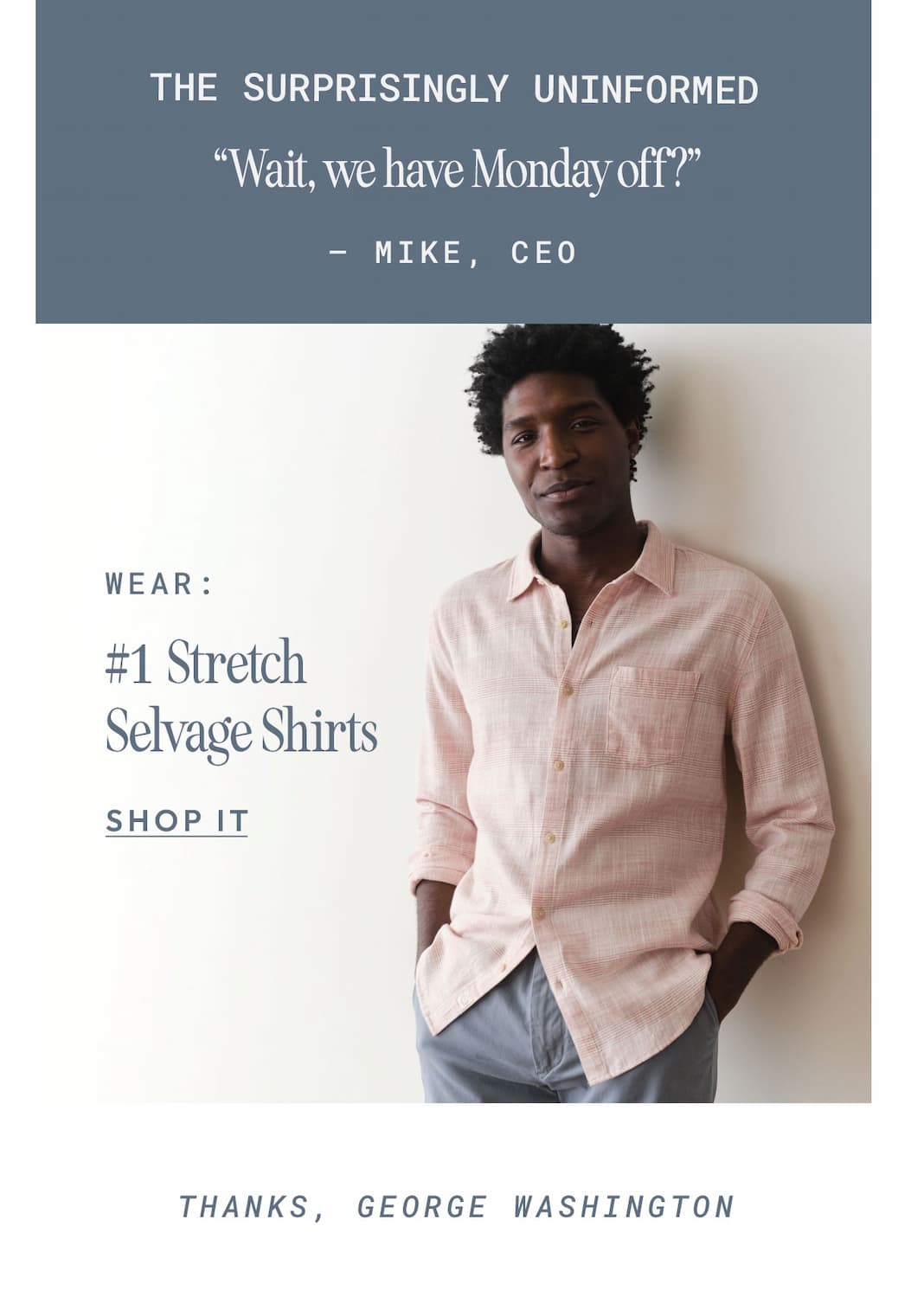 Stretch Selvage Long Sleeve Shirt