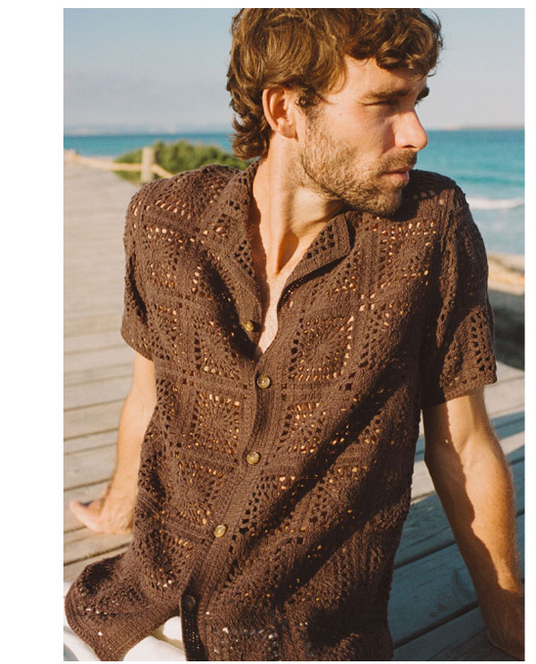 Callum Crochet Button Down