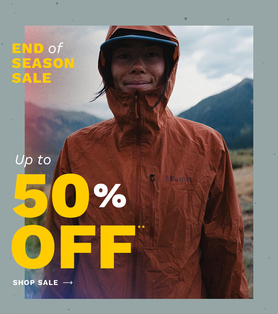 End of Season Sale. Up to 50% Off. Shop Sale