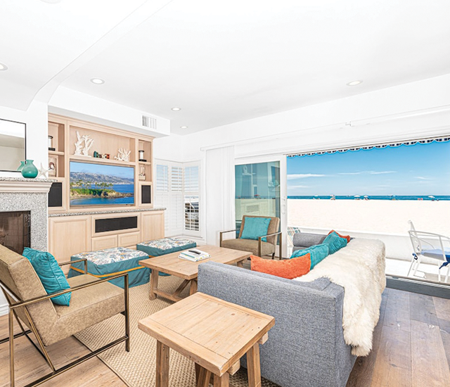 Watch the waves roll in from your private home rental in Newport Beach, California.