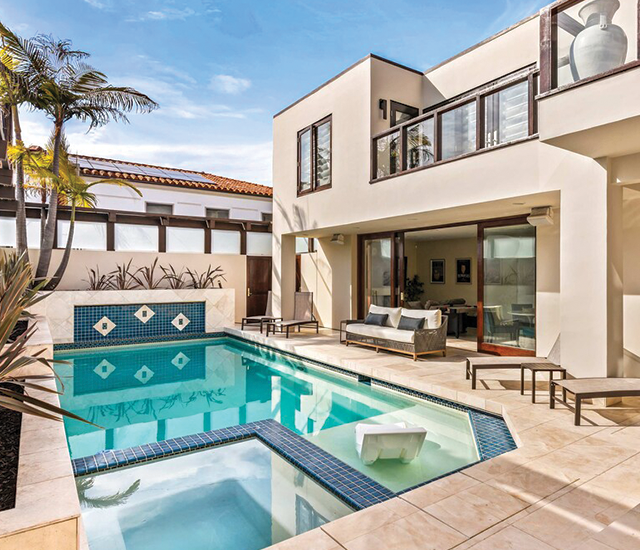 Get away to a contemporary private villa with sleek architecture in La Jolla, California.
