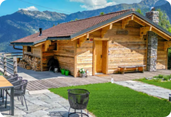 Treat yourself to the panoramic views of a private chalet in the Swiss Alps, Switzerland.