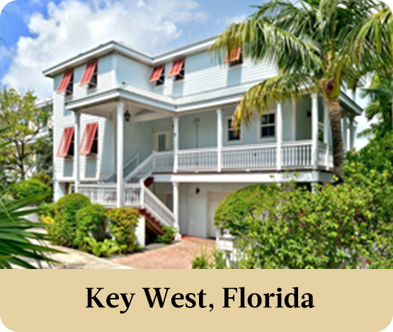 Warm breezes are never far from your porch in Key West, Florida.