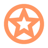 Star icon inside of circle.
