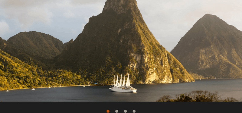 Animated image carousel showing images of Paris, Maui, St. Lucia, and Auckland, New Zealand.