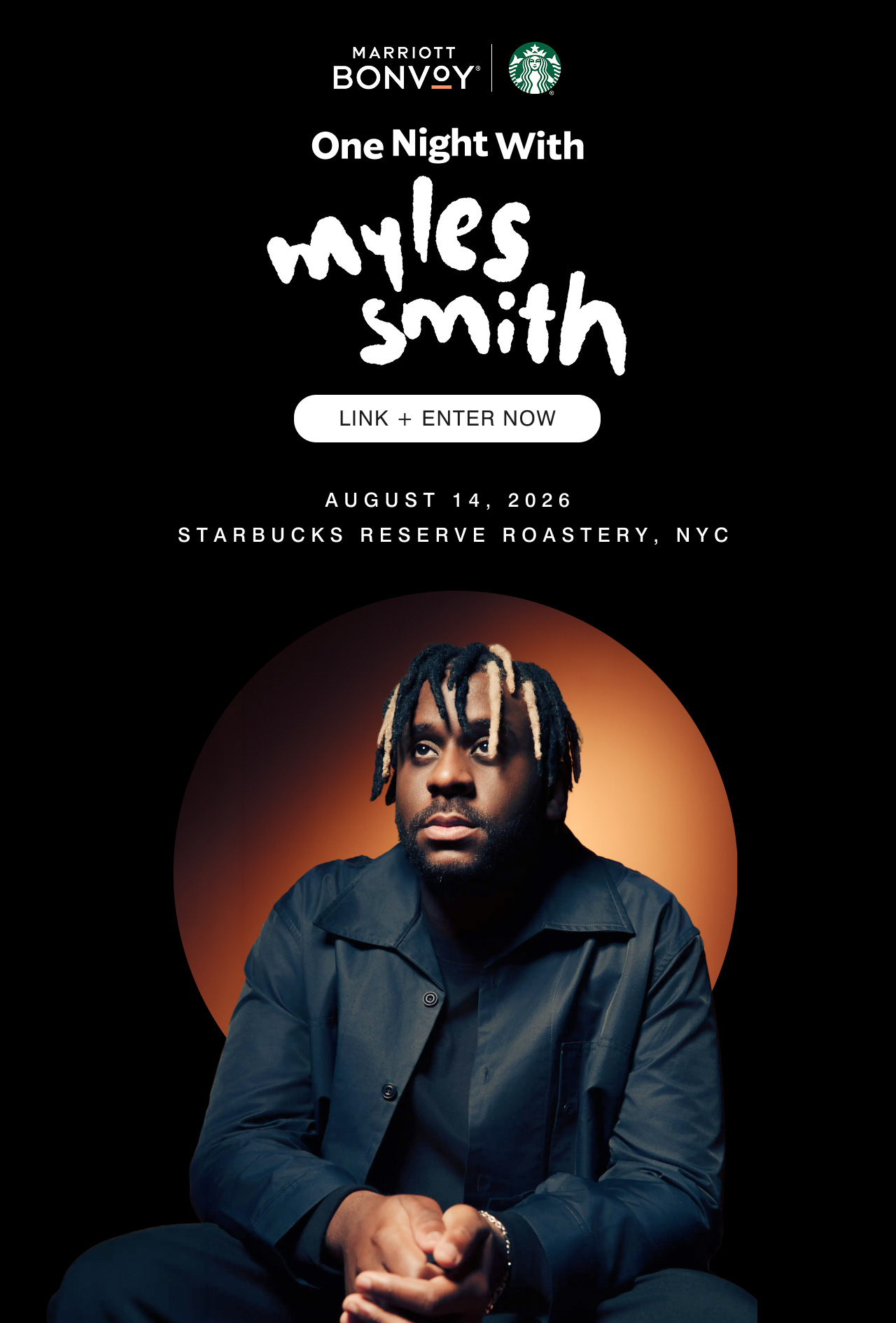 Landing Page: One Night With Myles Smith Sweepstakes.
