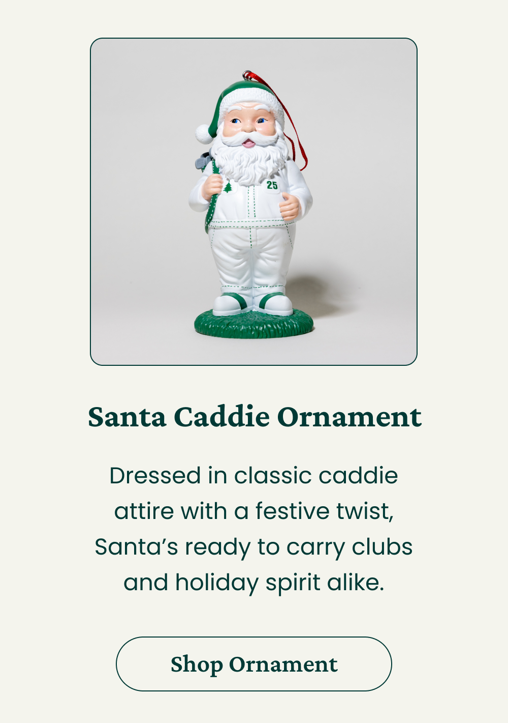 Santa Caddie Ornament