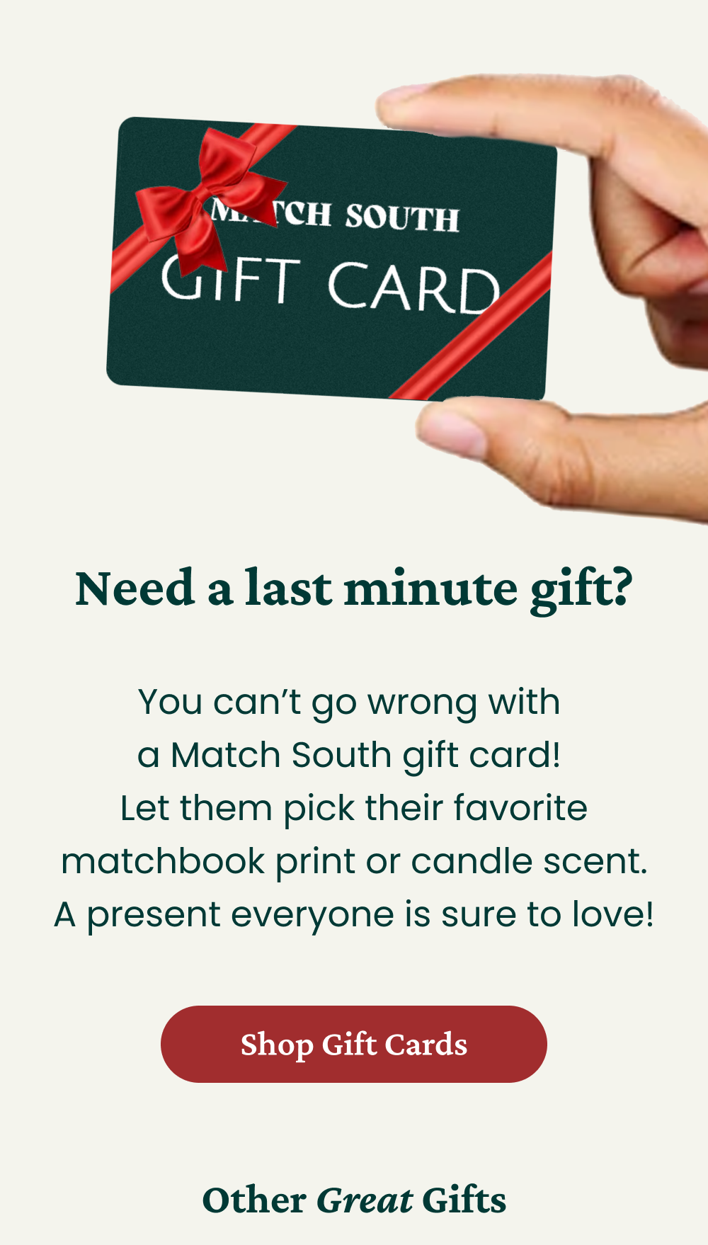 Last minute gifting- Shop Gift Cards