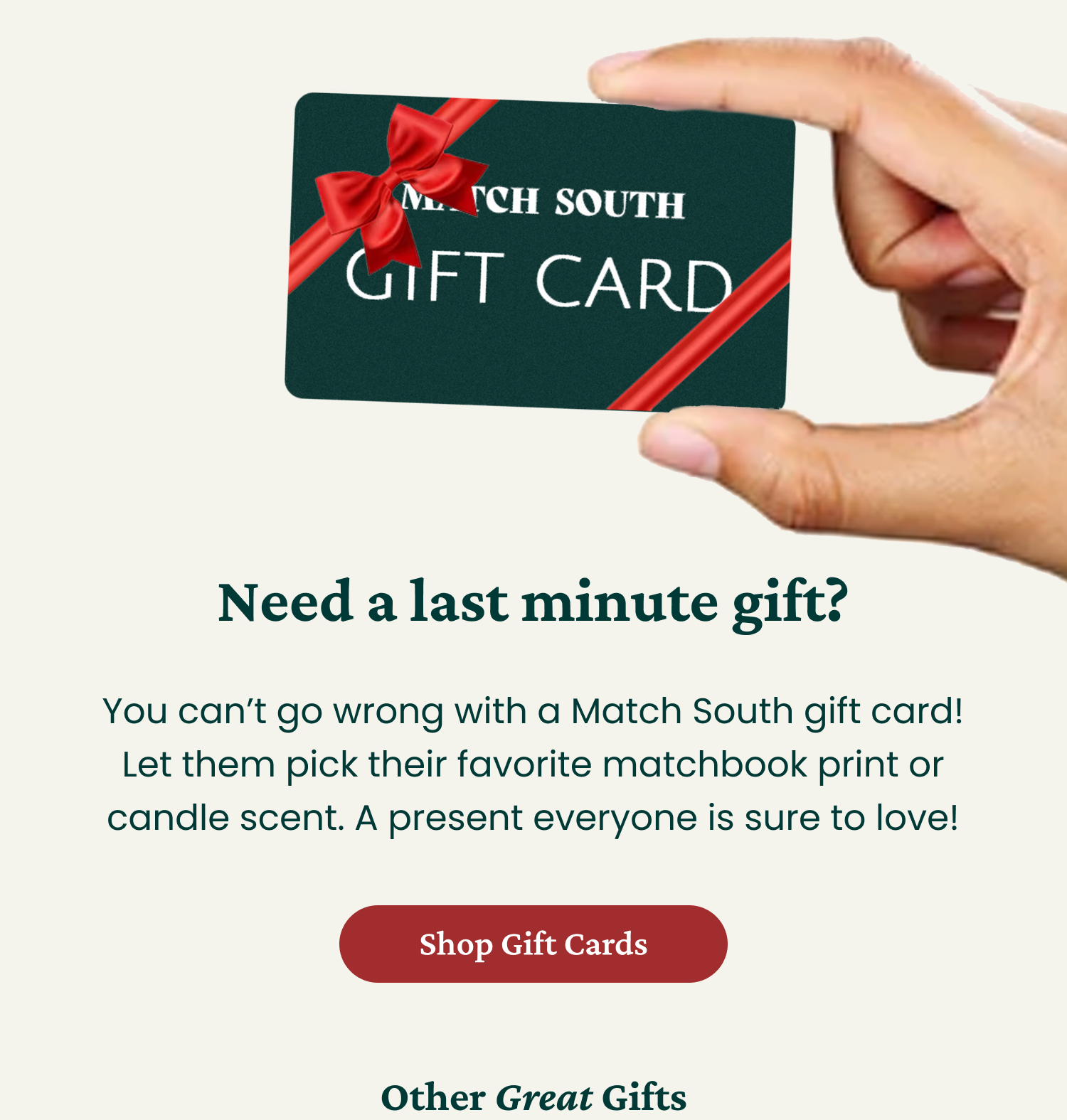 Last minute gifting- Shop Gift Cards
