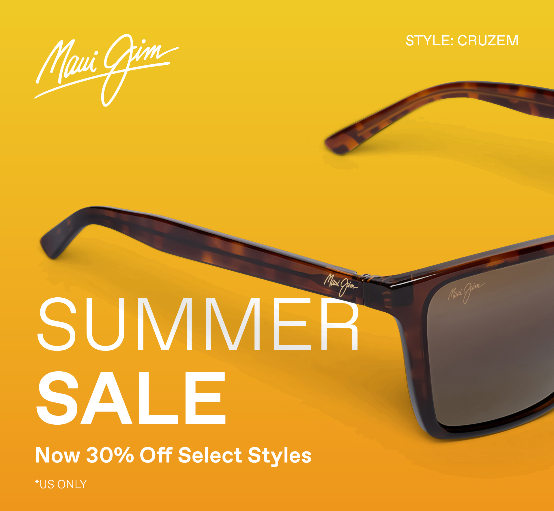 Maui Jim - Summer Sale Now 30% Off Select Styles - Shop Now - Style shown Cruzem - US Only
