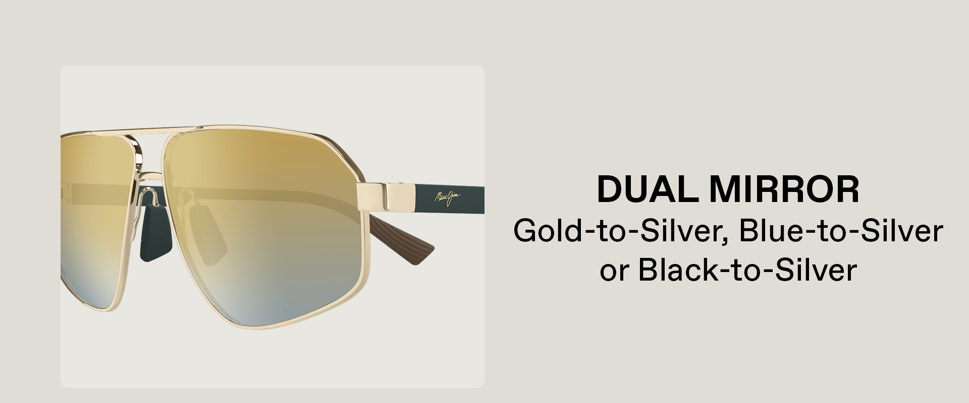Dual Mirror - Gold to silver, blue to silver or black to silver