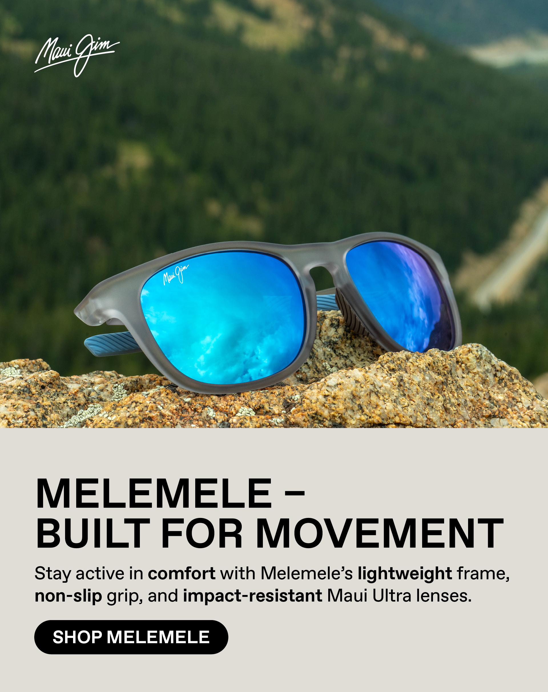 Maui Jim - Melemele - Built for movement. Stay active in comfort with Melemele's lightweight frame, non-slip grip and impact-resistant  Maui Ultra lenses. Shop Melemele.