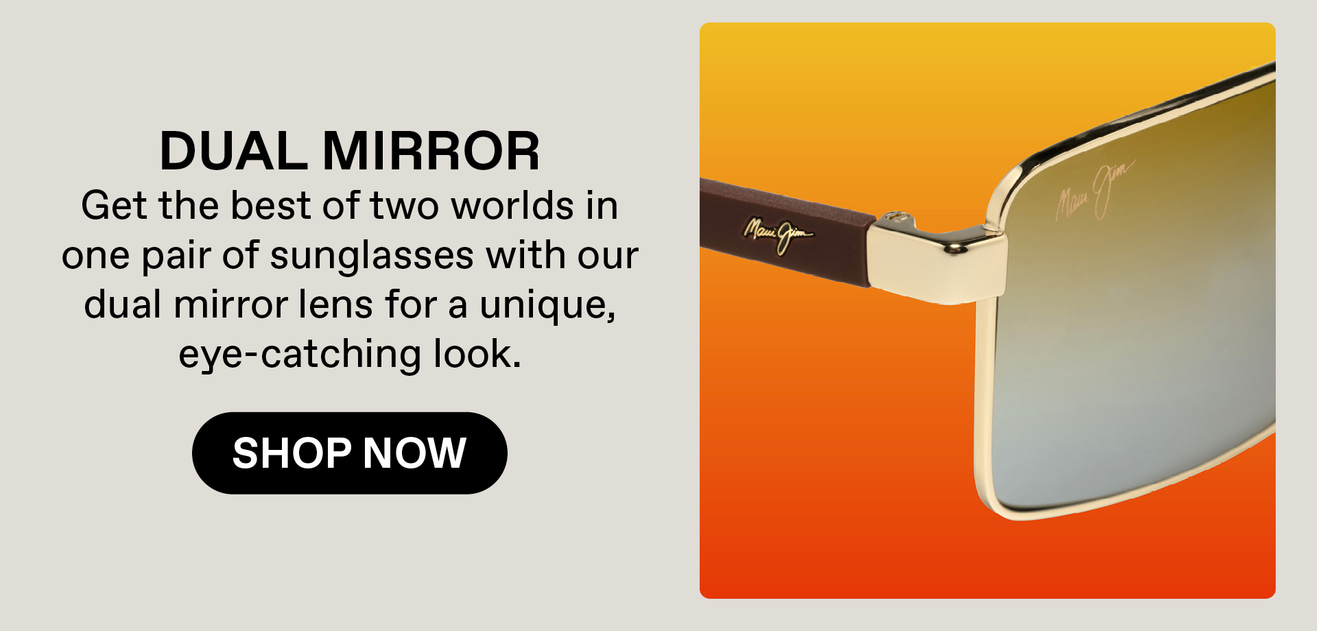 Dual Mirror - Get the best of two worlds in one pair of sunglasses with out dual mirror lens for a unique eye-catching look. Shop now.