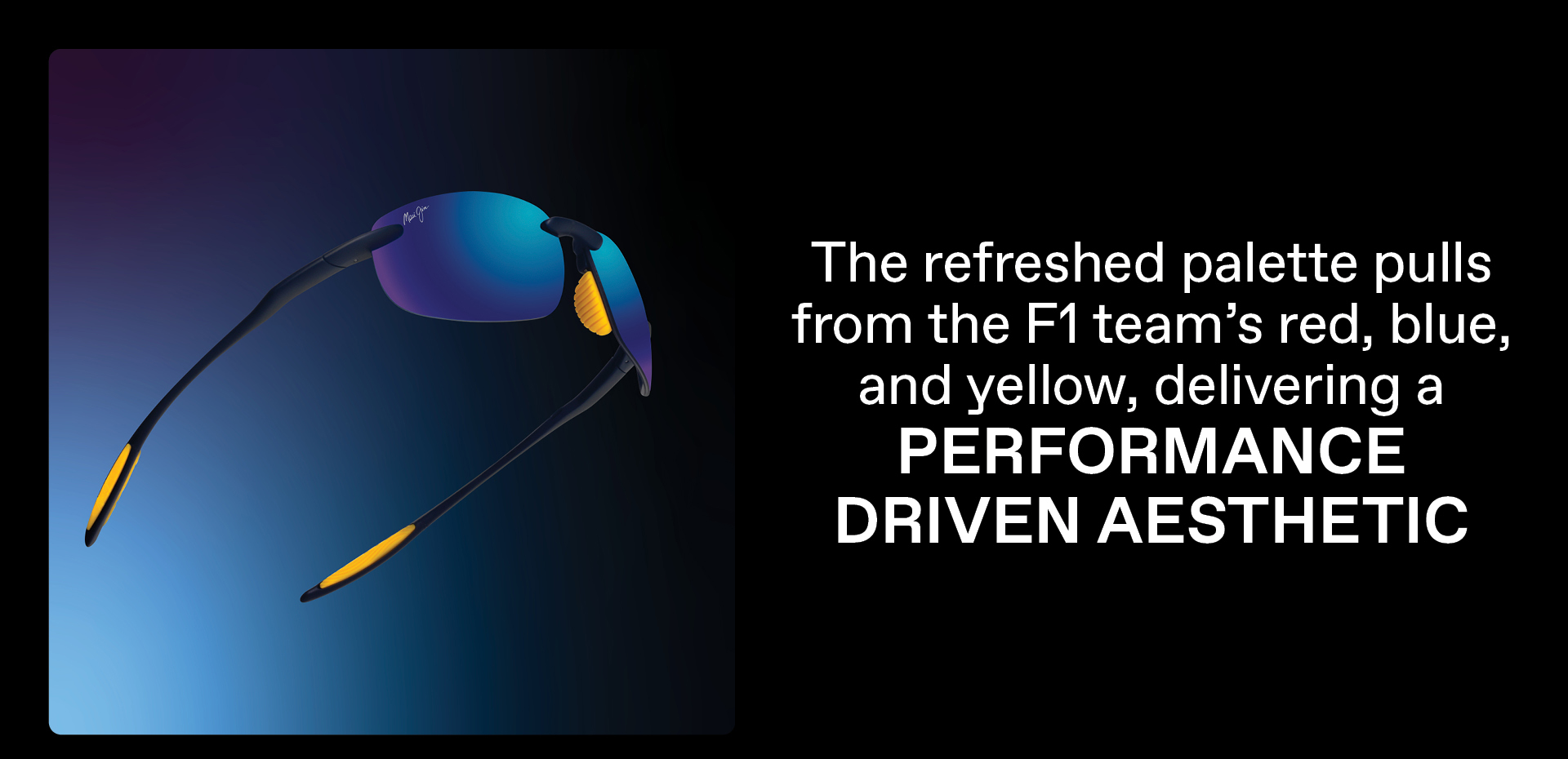 The refreshed palette pulls from the F1 teams red, blue and yellow, delivering a performance driven aesthetic 
