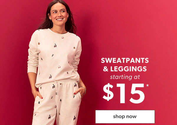 Sweatpants & leggings starting at $15*. Model wearing maurices clothing.