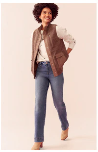 Model wearing maurices clothing.