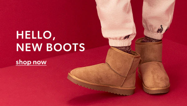 Hello, new boots. Shop now. Model wearing maurices clothing.