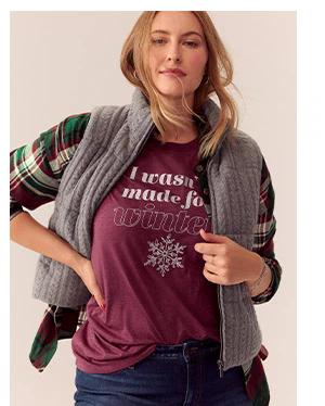 Model wearing maurices clothing.