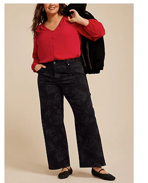 Model wearing maurices clothing.