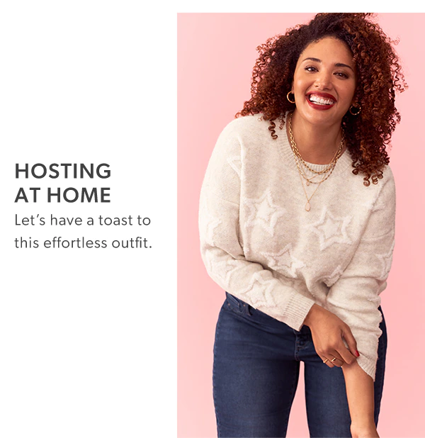 Hosting at home. Let's have a toast to this effortless outfit.