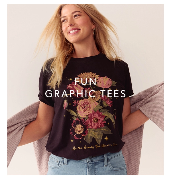 Fun graphic tees.