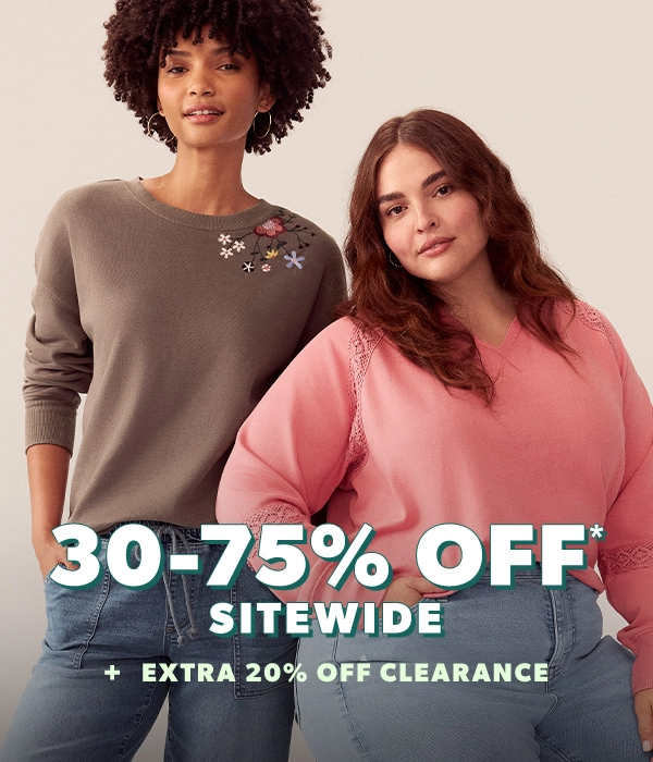 30-75% off* sitewide + extra 20% off clearance.