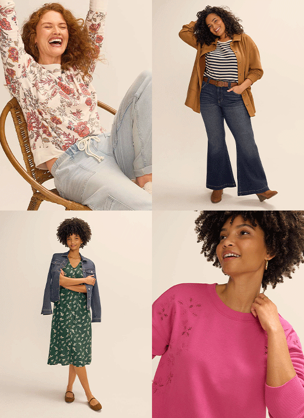Models wearing maurices clothing.