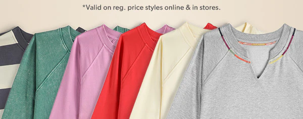 *Valid on reg. price styles online & in stores. maurices clothing.