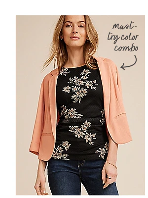 Model wearing maurices clothing. Must-try color combo.