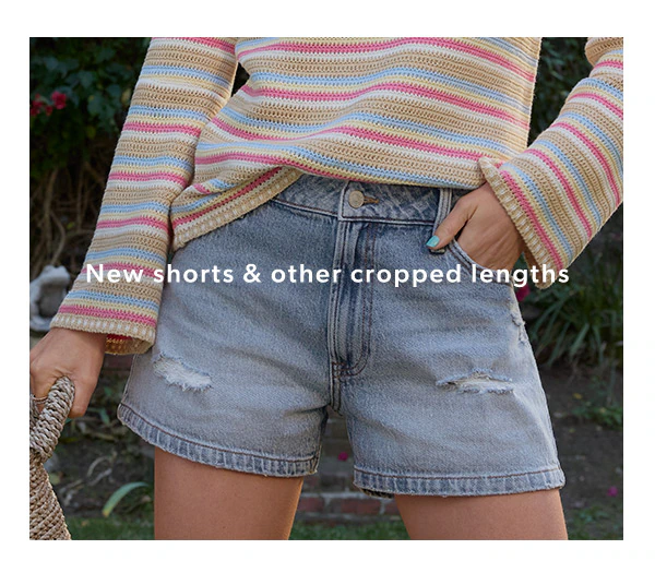 New shorts & other cropped lengths. Model wearing maurices clothing.