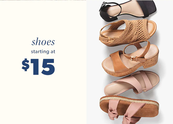 Shoes starting at $15.