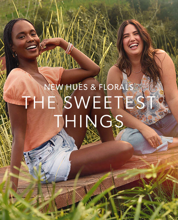 New hues & florals. The sweetest things. Models wearing maurices clothing.