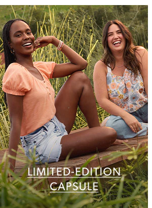 Limited-edition capsule. Model wearing maurices clothing.