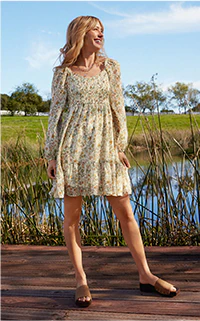 Model wearing maurices clothing.