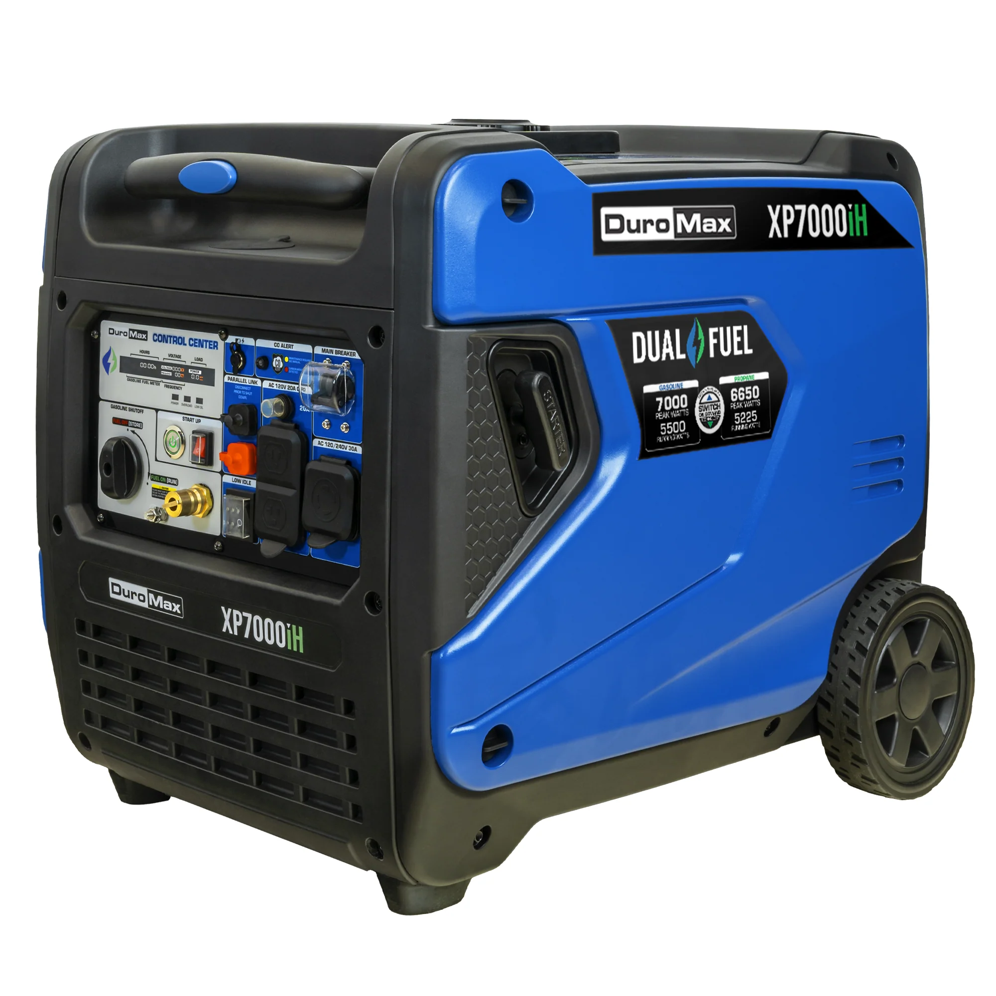 Image of DuroMax XP7000iH 7,000 Watt Portable Dual Fuel Inverter Generator w/ CO Alert